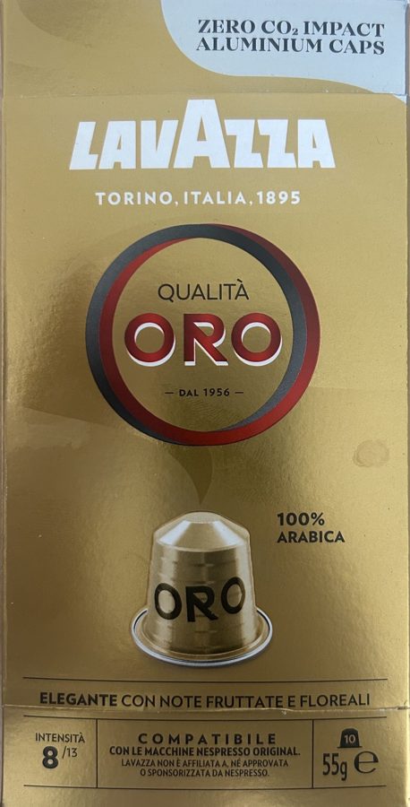 Lavazza Qualità Oro box of Nespresso-compatible aluminum capsules